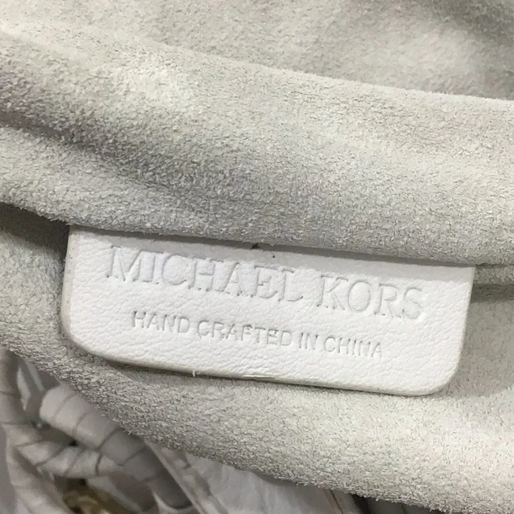 Michael Kors White Oversized Leather Tote Fringe Tassels Bag - Picture 11 of 11